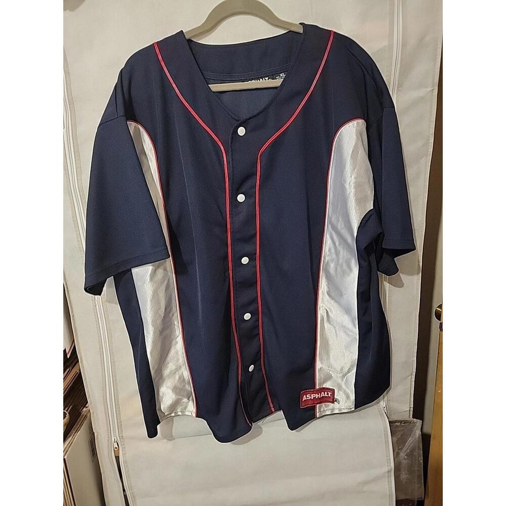 Starter Asphalt Legend Jersey~Mens Size XLarge~Navy And Red #27~Short Sleeve